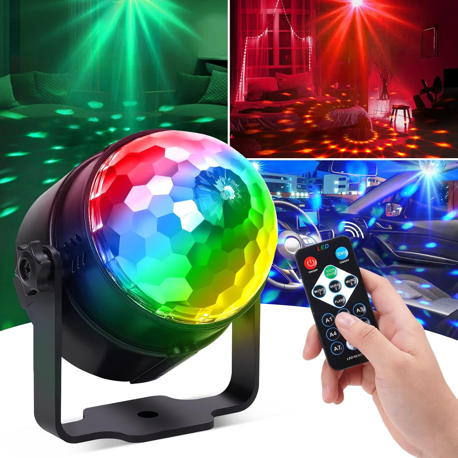 RGB LED 무대 디스코 빛 회전 DJ 공 스트로브  - Audio Music Dj 리뷰 및 가격